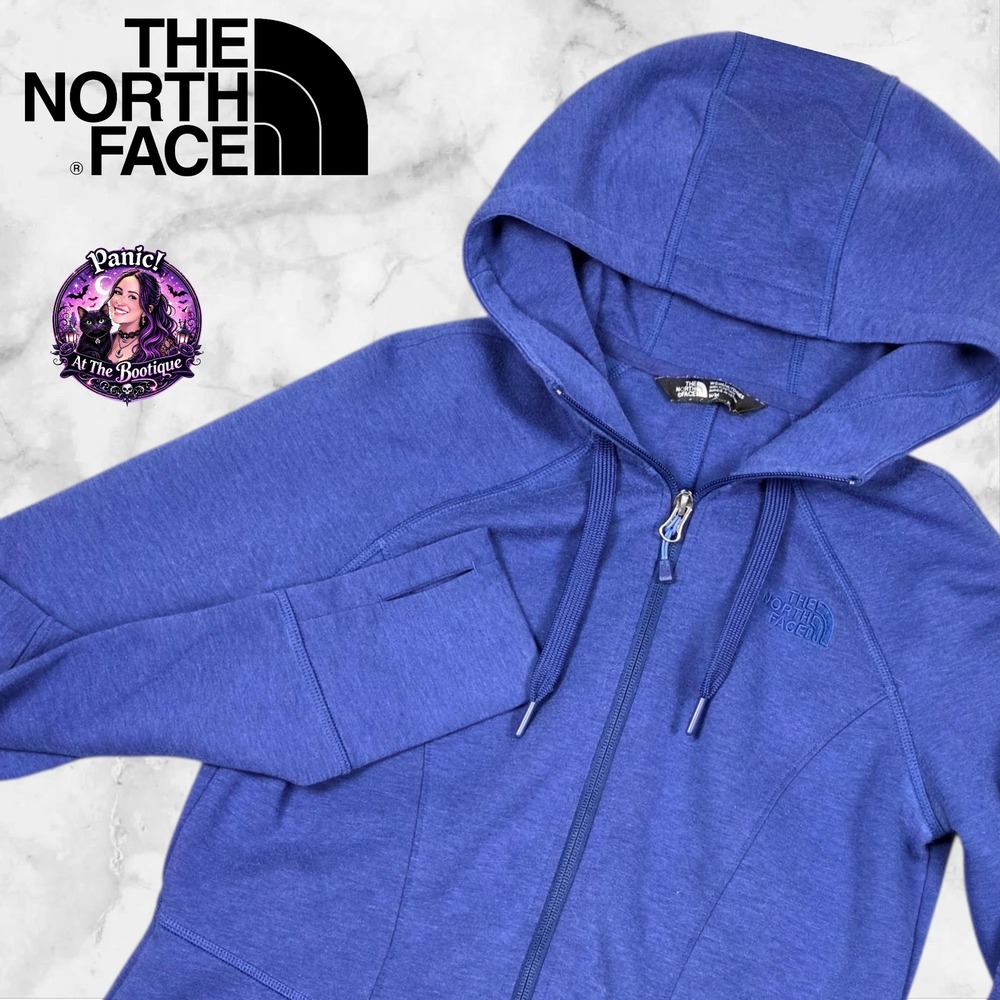 The North Face Athletic Jacket Womens Medium Blue Full Zip Thumbhole Activewear